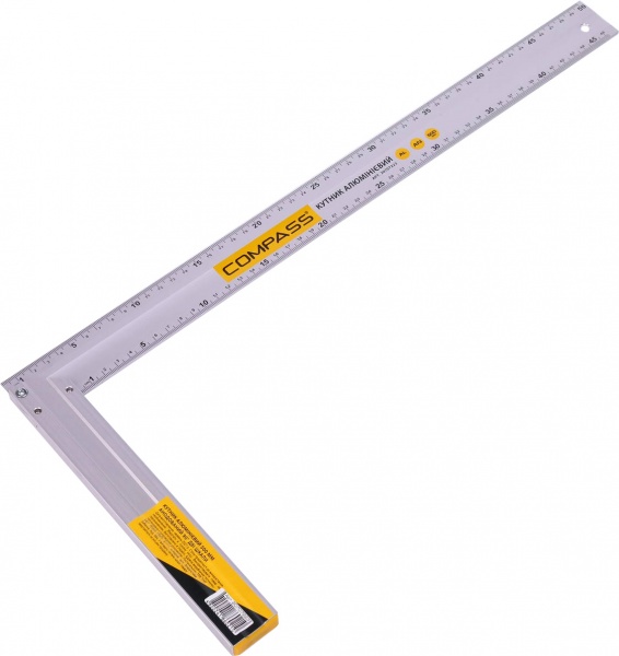 Угольник Compass 500 мм анодированный 90 две шкалы К-500