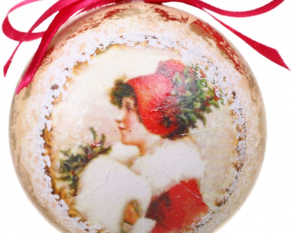 Шар новогодний Декупаж d 80 мм в ассортименте