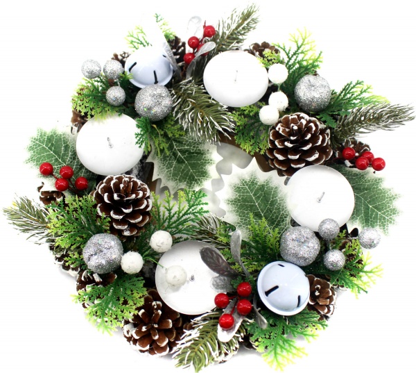 Подсвечник на 4 свечи с шишками 30 см Meizhou Huafu Trading