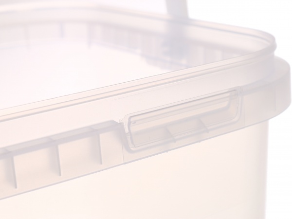 Відро без кришки Пласт-Бокс прямокутне з пластиковою ручкою низьке 10 л прозорий 