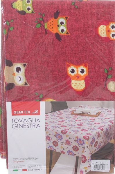 Скатертина Ginestra сови 140x180 см червоний Gemitex 
