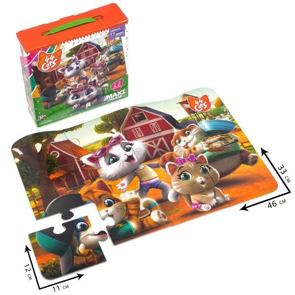 Пазлы картонные Vladi Toys Maxi 44 Кота. На ферме VT1722-02