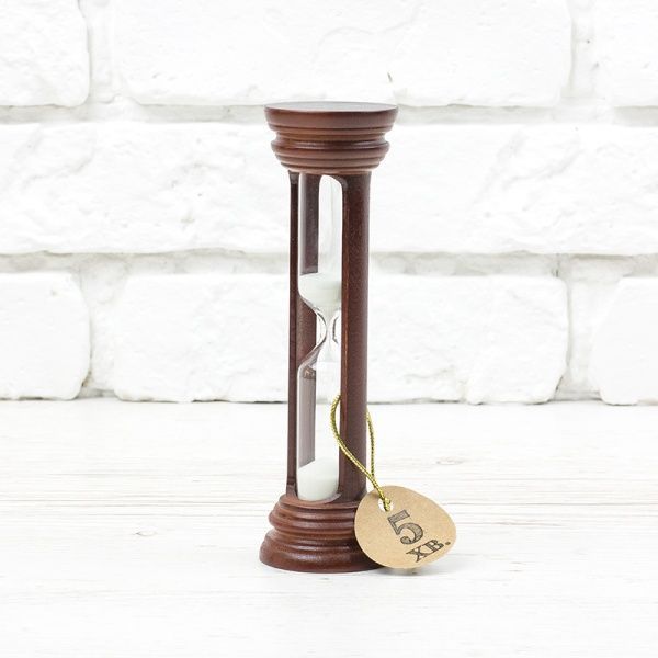 Годинник пісочний 5 хв, пісок білий, вишня Склоприлад