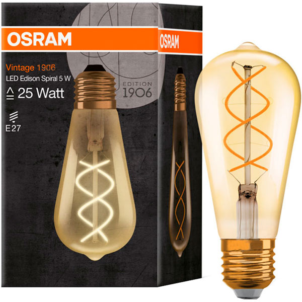 Лампа светодиодная Osram FIL Vintage Spiral ST64 5 Вт E27 2000 К 220 В желтая 4058075092112 