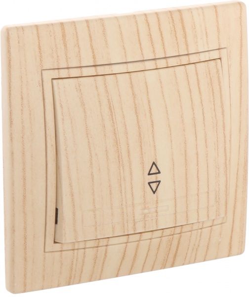 Переключатель проходной одноклавишный Lezard Mira без подсветки 220В дуб беленый матовый 701-5252-105