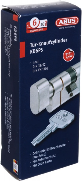 Цилиндр Abus KD6PS 50x50 ключ-вороток 100 мм матовый никель