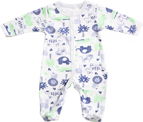 Комбинезон ясельный унисекс GABBI KB-23-1 зоопарк р.74 белый с рисунком 13638 