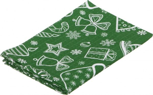 Полотенце вафельное Green 45x60 см Прованс зеленый с рисунком 