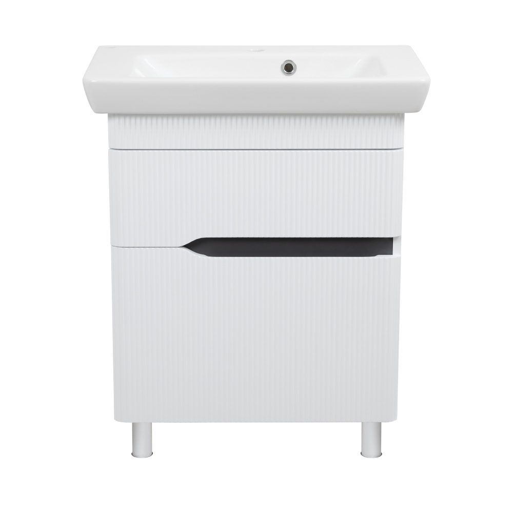 Тумба Aqua Rodos MONACO (белый мат) с умывальником Порто 65 см