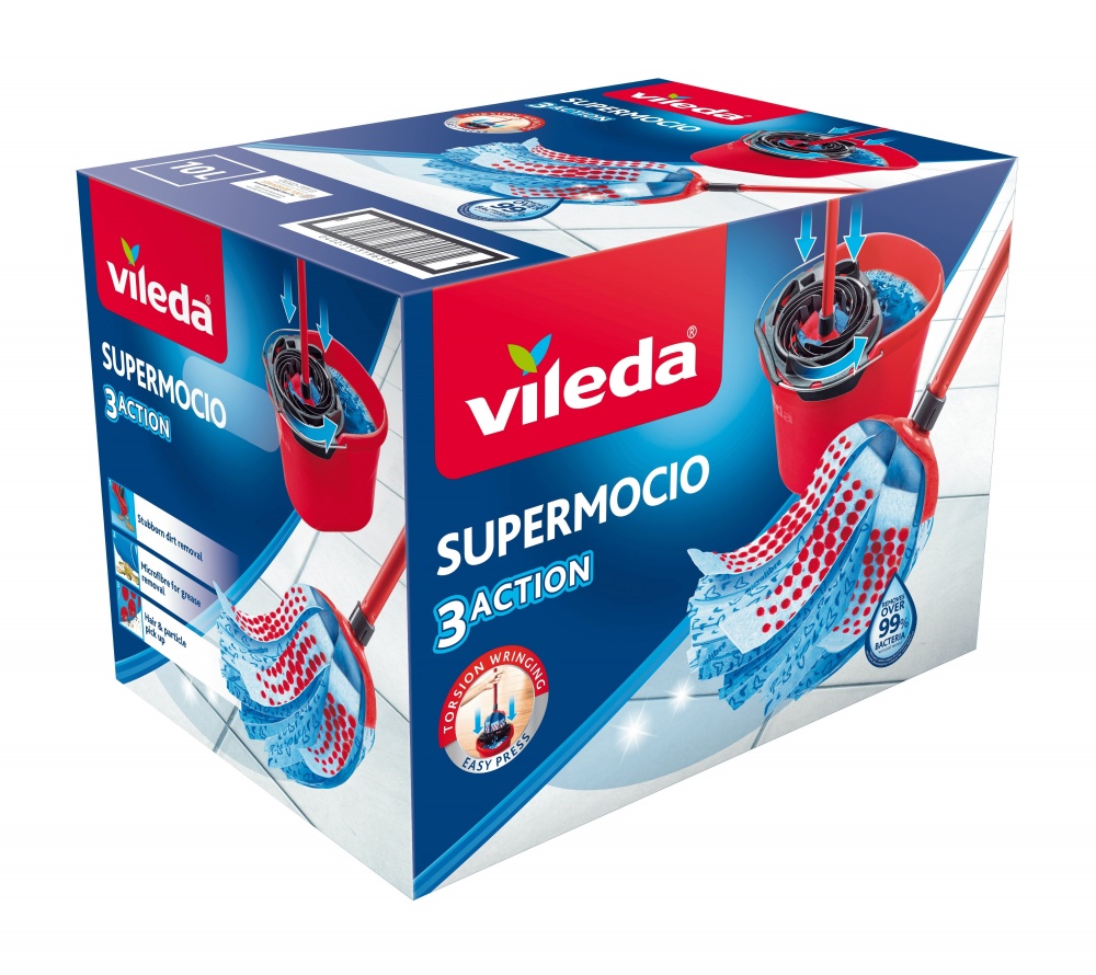 Набор для уборки для пола Vileda Super Mocio 3Action красный