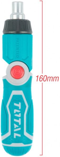 Отвертка Total с храповым механизмом + биты 12 шт. 13 шт. TACSD30136