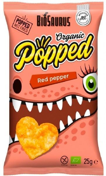 Снеки кукурузные Biosaurus воздушные с красной чечевицей и паприкой 25 г органические