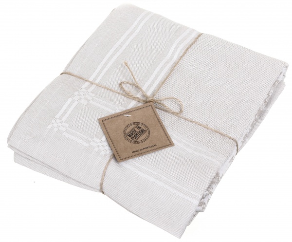 Скатерть Porto 150x250 см белый с бежевым Sous Dias 