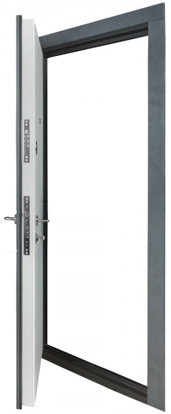 Дверь входная Revolut Doors В-617 мод. 250 бетон антрацит / бетон снежный 2050x850 мм левая