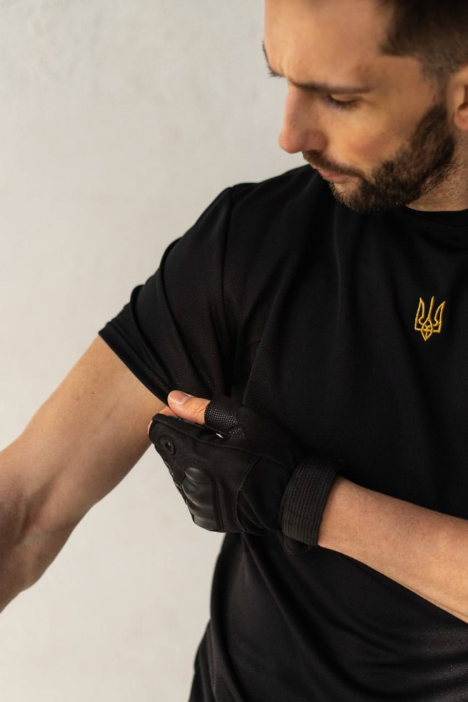 Футболка LOGOS-Tac COOLMAX з вишивкою Золотий Герб 04-09-00-0003 р.M black