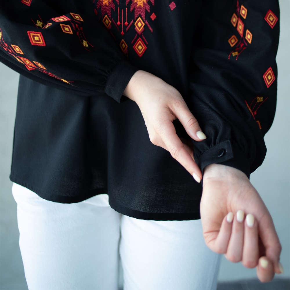 Вышиванка Эдельвика черный р. M 74-25/00