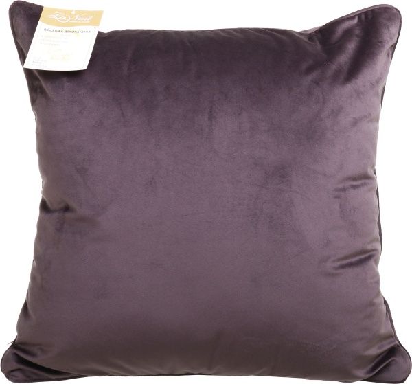 Подушка декоративна Велюр з кантом 45x45 см темно-сірий La Nuit 