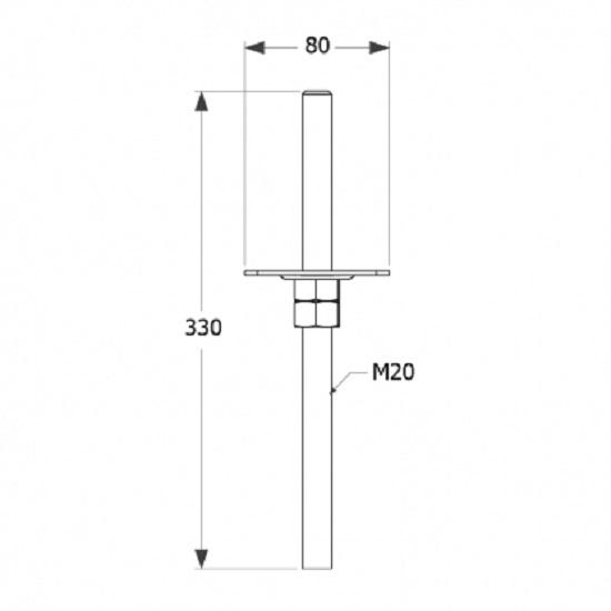 Опора колони регульована заливна 80x330x3,0 мм 1 шт. 