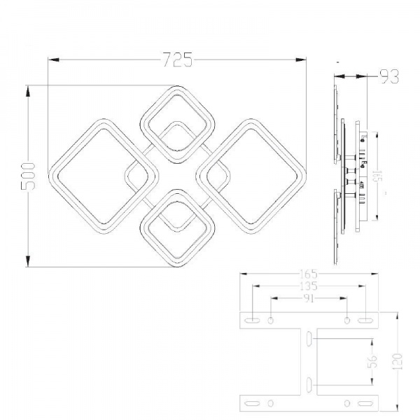 Люстра светодиодная Luminaria 5x75 Вт белый OVAL RGB 75W 5S APP 