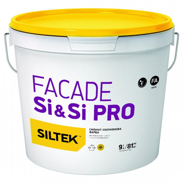 Краска фасадная силикон-силикатная Siltek Facade SI&SI Pro, База FC база под тонировку 9л 