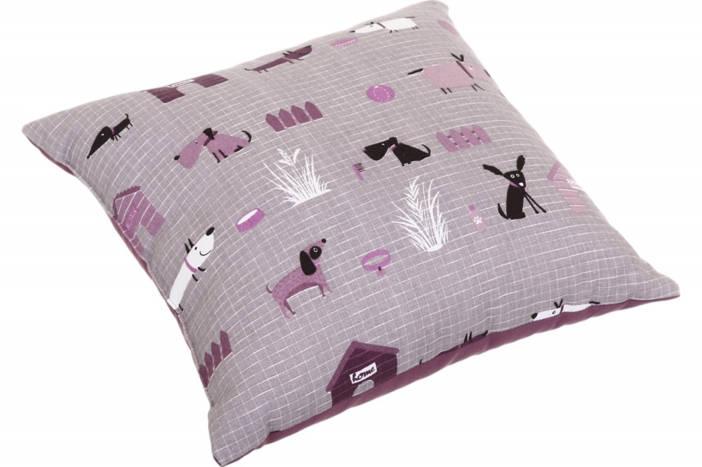 Подушка декоративна Песики 40x40 см сіро-бузковий Homeline