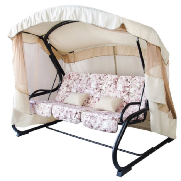 Гойдалка з навісом Vitan Фемели - 2 квіти Айвори 1720x2130x1560 мм