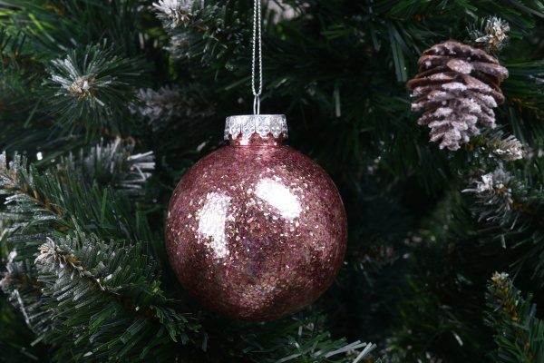 Шар новогодний с блискисткам 80 мм в ассортименте CAA114700