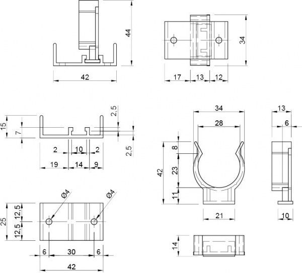 Клипса DC до кухонної ніжки 