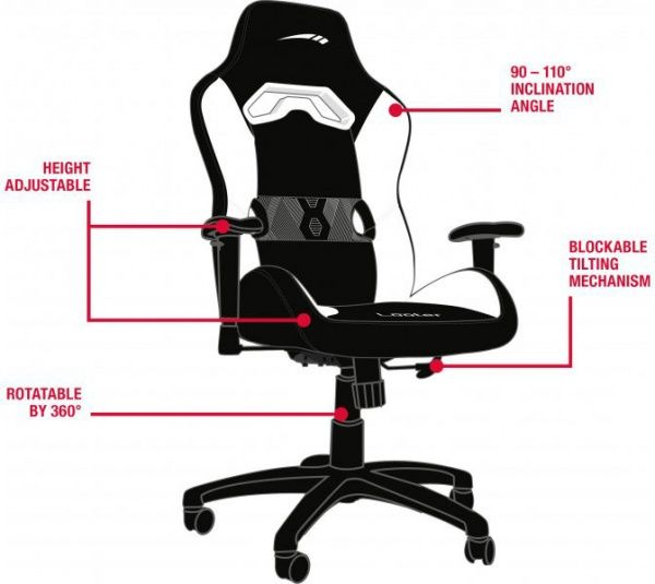 Крісло Speedlink Looter Gaming Chair чорний/білий 