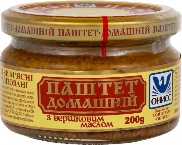 Паштет Онисс Домашний со сливочным маслом 200 г