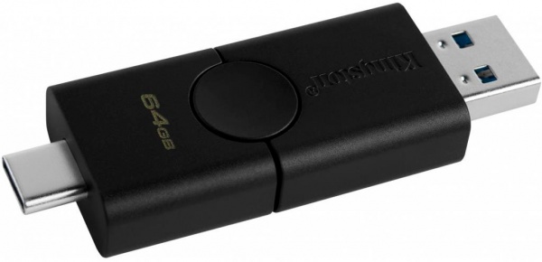 Флеш-память USB Kingston 64 ГБ USB 3.2 USB Type-C black (DTDE/64GB) 