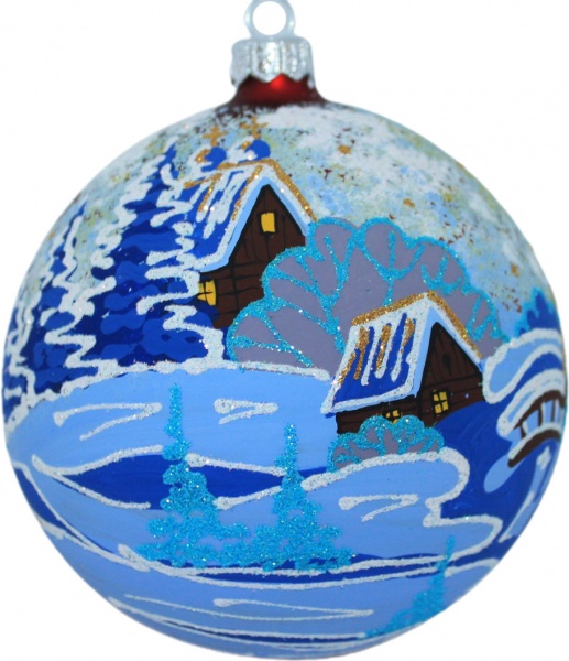 Подарункова куля Юріта d120 мм Пейзаж 120861M червоний