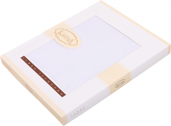 Скатерть Caramel прямоугольная жаккард панно 160x220 см белый Karna 