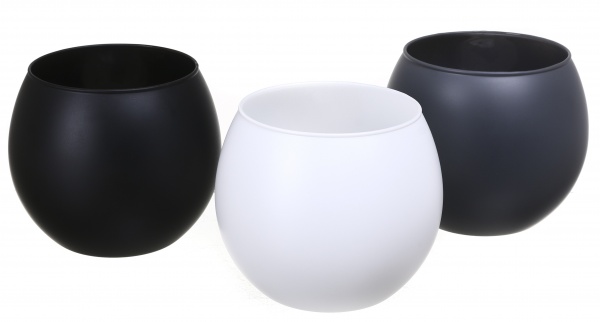 Ваза стеклянная Soft шар 15 см черная 