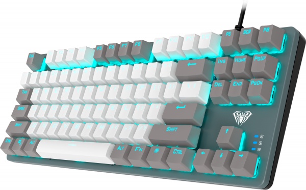 Клавіатура ігрова Aula F3287 (6948391240954) Mechanical keycap KRGD blue EN/UA gray/white 