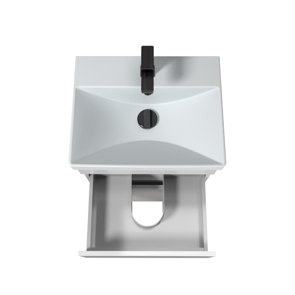 Тумба Мойдодир Soft White 50 з умивальником Sempre біла підлогова