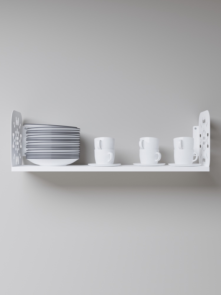 Полиця навісна Metkas Home Дім 800x220x220 мм білий глянець (DPN02233 08022 11)