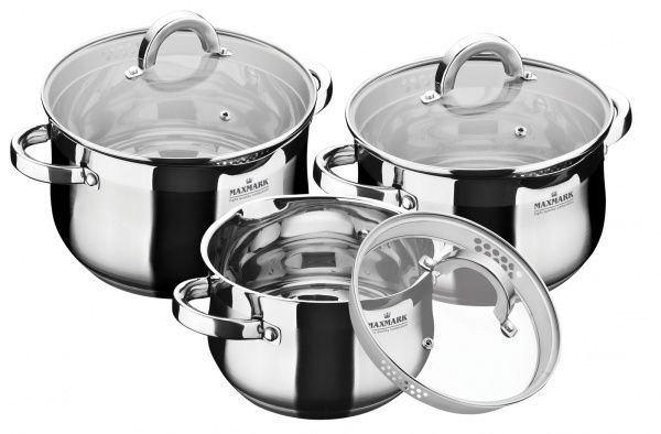 Набор кастрюль 6 предметов MK-BL6506A Maxmark