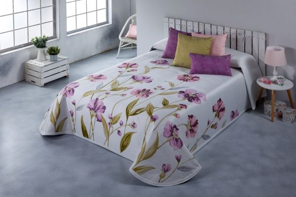 Покрывало Rabat 235x270 см Textilia белый с рисунком 