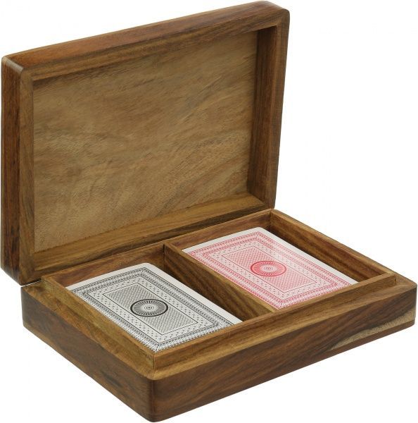 Игровой набор Игральные карты в деревянной коробке WB111