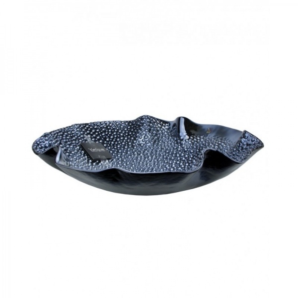 Фруктовница Yalos Murano BUBBLE 13 см черная с перламутром 