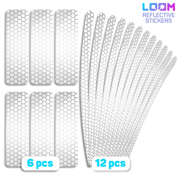 Світловідбивна наліпка LOOM для ободів, білі