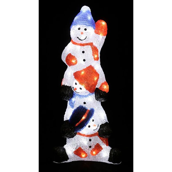 Светодиодная фигура литая Три снеговичка 60 LED 58 см