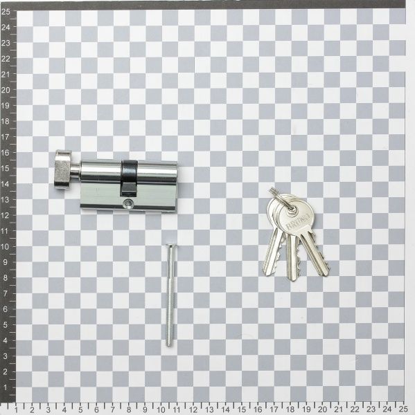 Цилиндр Bruno 30x40 ключ-вороток 68 мм полированная латунь