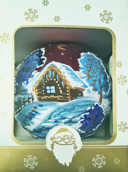 Куля сувенірна Пейзаж4 9 см червоний