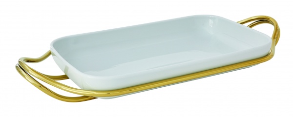Блюдо прямокутне з тримачем LIVING 41х27 см Sambonet 