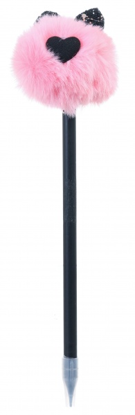 Карандаш чернографитный Пушистик с ушками розовый