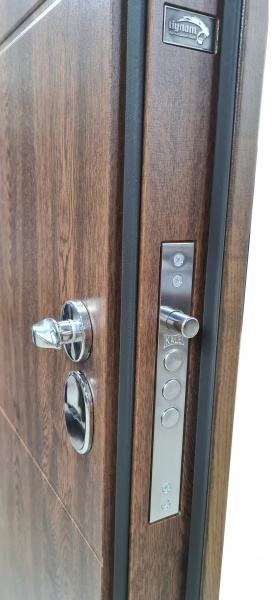 Дверь входная Булат Термо House – 705 стеклопакет дуб бронзовый 2050x1200 мм правая