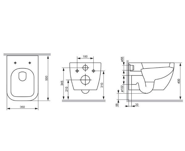 Унитаз подвесной AM.PM Gem C901701SC с сиденьем