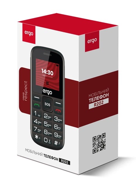 Мобильный телефон Ergo R202 Dual Sim black R202 black